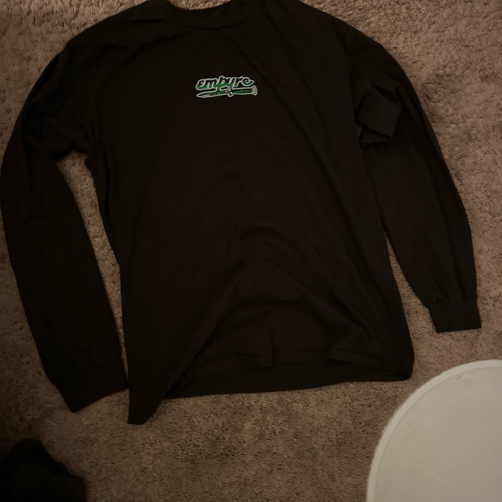 Embroidered Black Long Sleeve Shirt